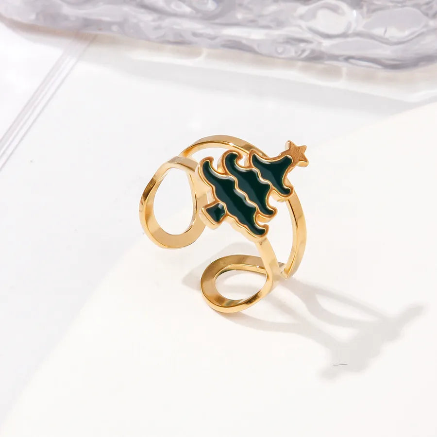 Stainless Steel Halloween Christmas Ring Fashion Universal Design Open Monster Ring Jewelry Cartoon Figures Pattern