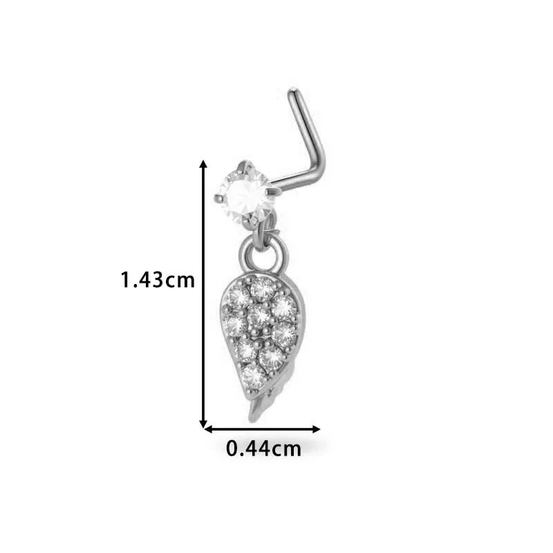 1 Piece Nose Rings & Studs Simple Style Classic Style Flower Copper Flowers Zircon Nose Rings & Studs