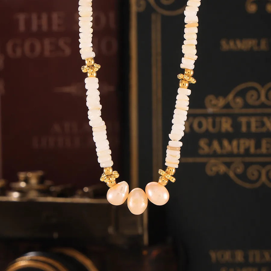 Freshwater Pearl Ion Plating (IP) Beaded Plating chain Necklace
