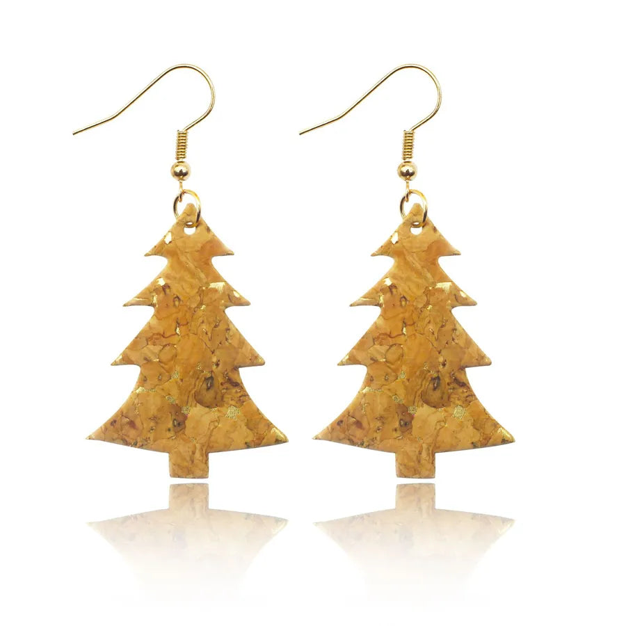 1 Pair Christmas Streetwear Christmas Tree Pu Leather Drop Earrings