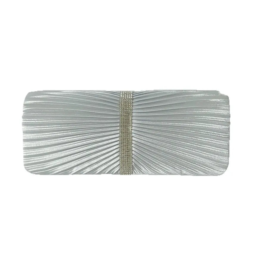 New Fashionable Folded Evening Bag Surface Satin Handheld Diamond Encrusted Women's Crossbody Bag