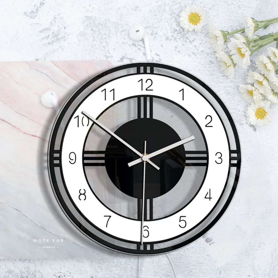 Casual Round Alloy pendant Wall Clock Artificial Decorations
