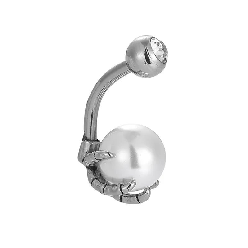 1 Piece Belly Rings Casual Snake Spider 316L Stainless Steel Polishing Hollow Out Zircon