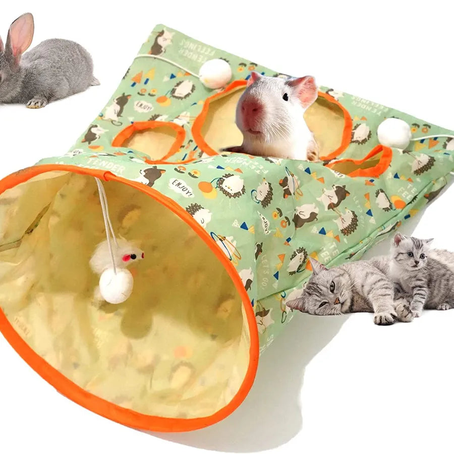 new arrival hot sale cat diamond bag cat tunnel rolling dragon with ringing paper cat a facility for children to bore cat interactive play cat toy factory