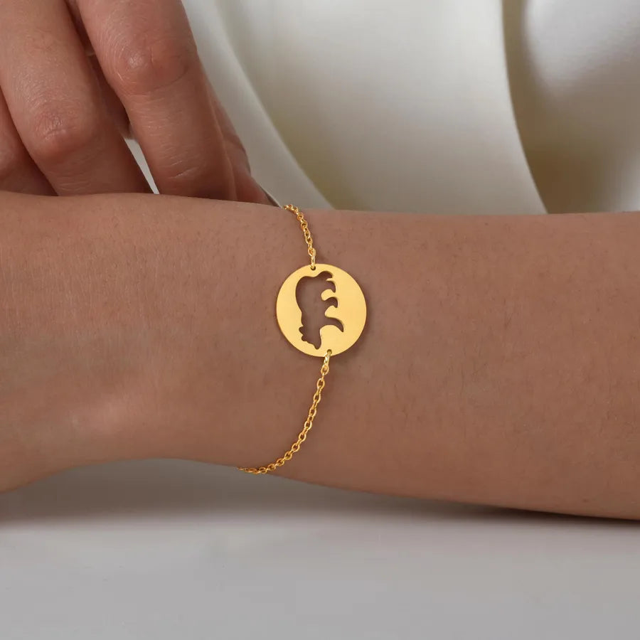 IG Style Casual little bear 304 Stainless Steel 18K Gold Plated cable chain Bracelets In Bulk