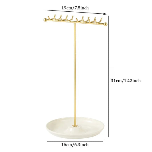1 Piece Metal Iron Modern Style Classic Style Double Row 8 Hook Jewelry Display Jewelry Rack