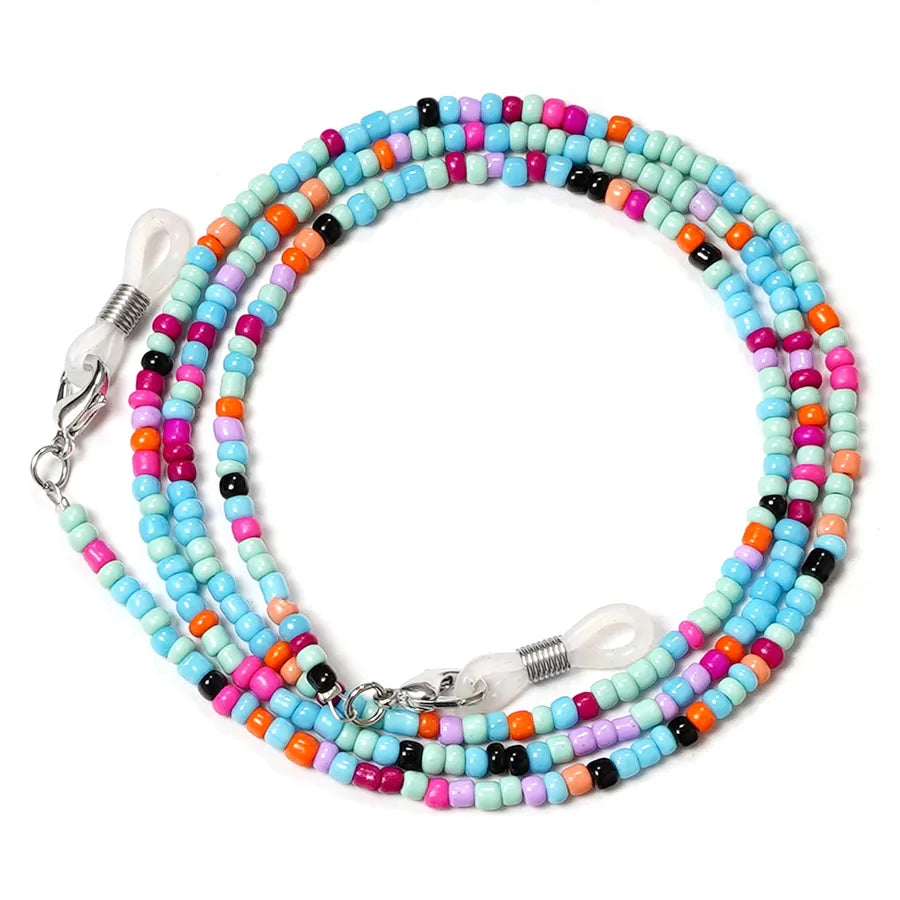 Amazon European and American wind mask chain color beaded chain Women's personality simple glasses chain star face mask rope
