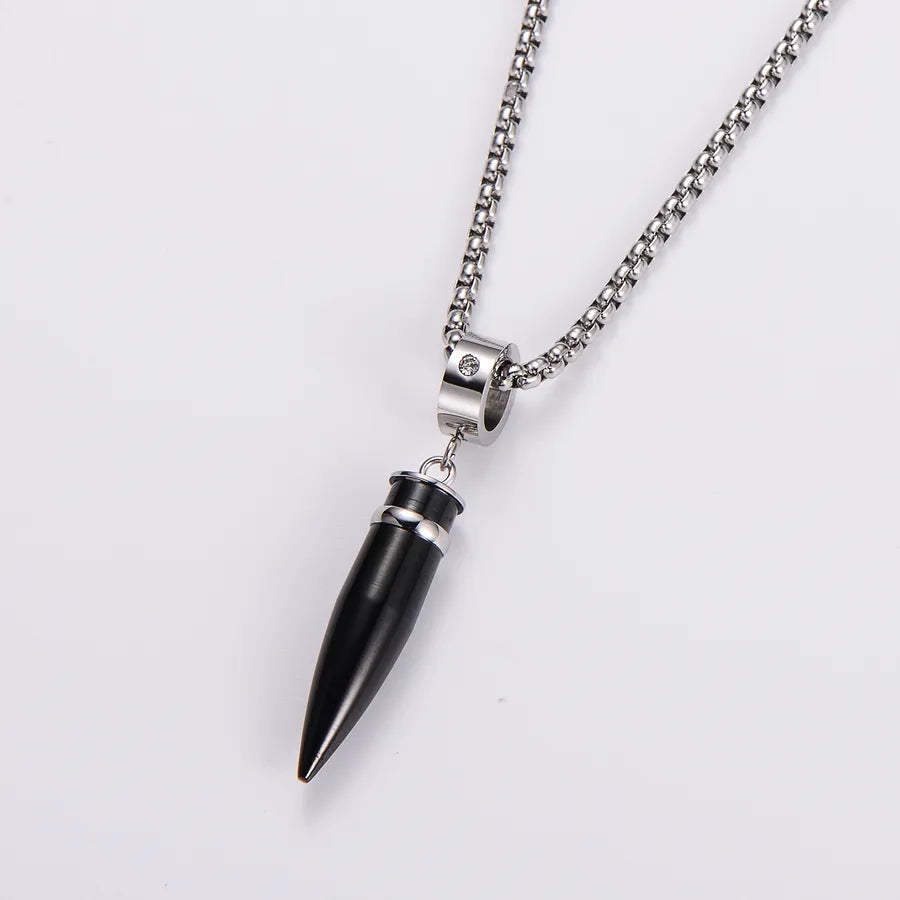 Hip-Hop Bullet 304 Stainless Steel Plating Inlay Men's