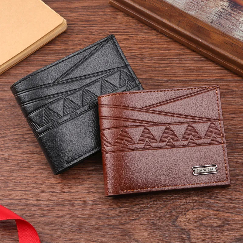 Men's Solid Color PVC Open Small Wallets