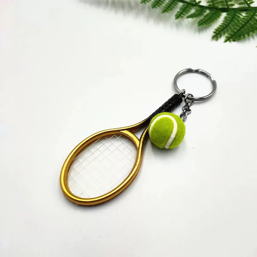 1 Piece Fitness Sports Tennis Racket Plastic Unisex Keychain