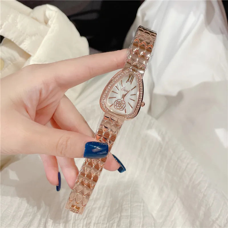 Retro Classic Style Solid Color Jewelry Buckle Quartz Watch