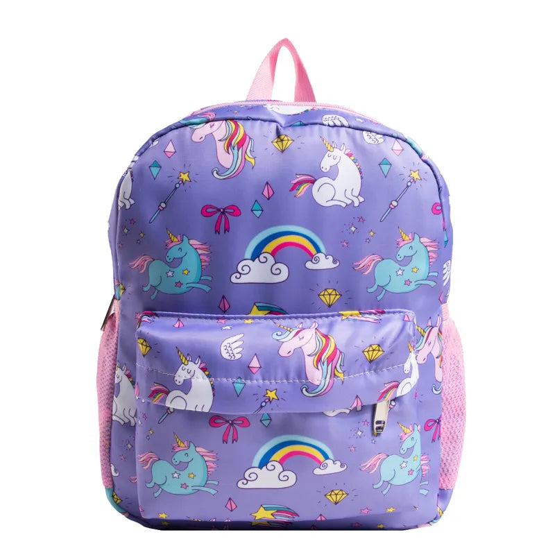 New Kindergarten Schoolbag Cute Cartoon Girls Printed Cloth Backpack Outdoor Leisure Backpack Wholesale