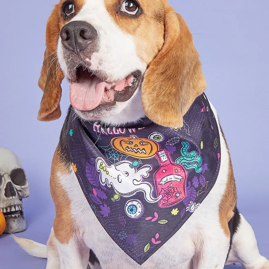 Halloween Pet Costume Saliva Towel High Definition Digital Print Dog Triangular Scarf Pet Decorative Neck Warmer Polyester