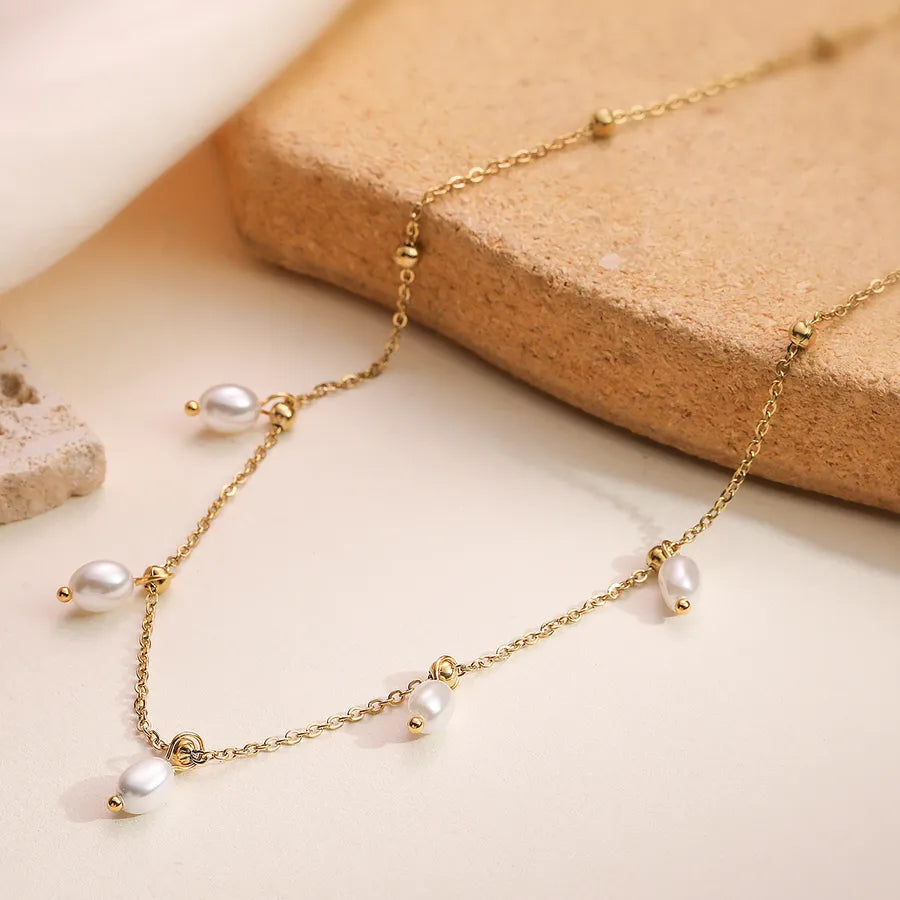 Wholesale Jewelry Retro Simple Style Commute Geometric 304 Stainless Steel cable chain Pendant Necklace