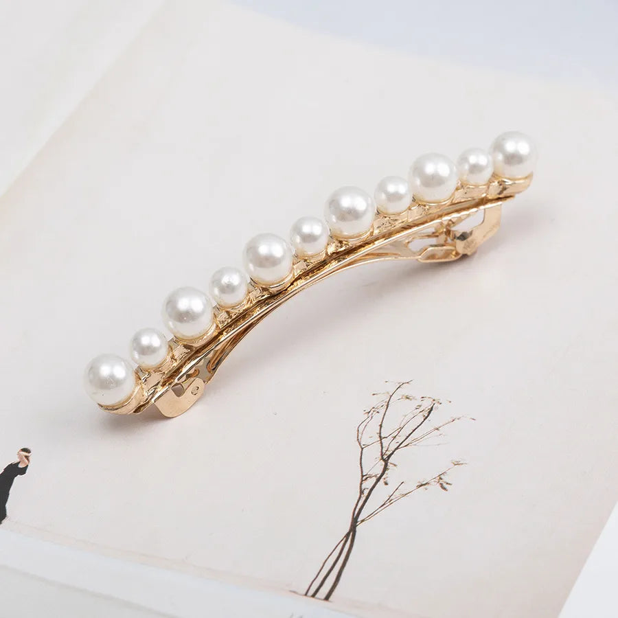 Elegant Women's Geometric Imitation Pearl Alloy Hair Pins