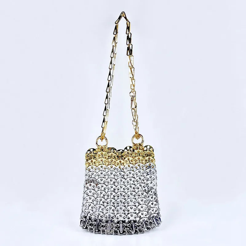 Women's Small Arylic Solid Color Streetwear Sequins Square Open Crossbody Bag