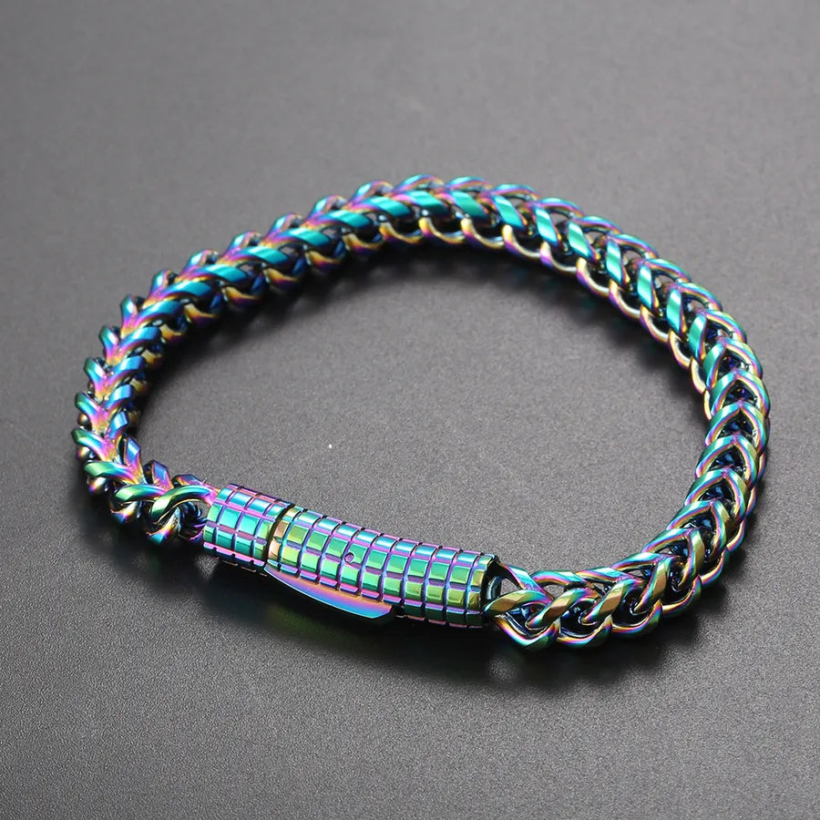 Hip-Hop Geometric 304 Stainless Steel Plating Men's Bracelets Men Chain Bracelets