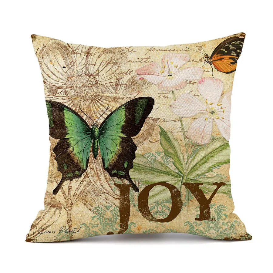 simple style color block linen pillow cases