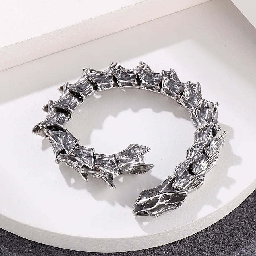 hip-hop retro solid color titanium steel men's bracelets