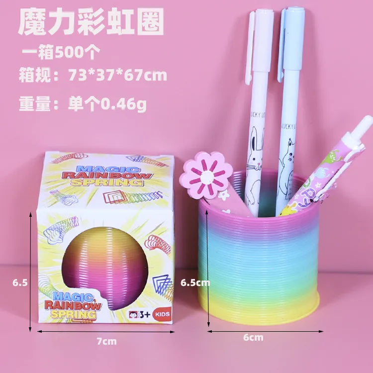 children's rainbow decompression spring coil toy random 1 piece
