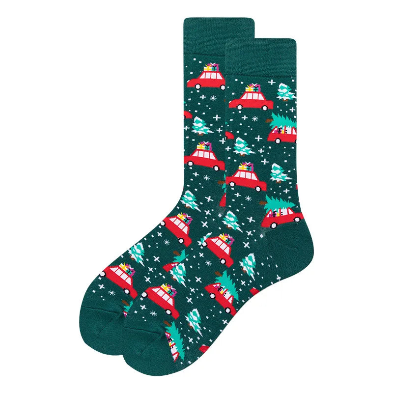 plus size Christmas Stocking Holiday Mid-barrel Fun Gift Colorful Cotton Long-barrel Christmas Stocking Men's 41-46 Size