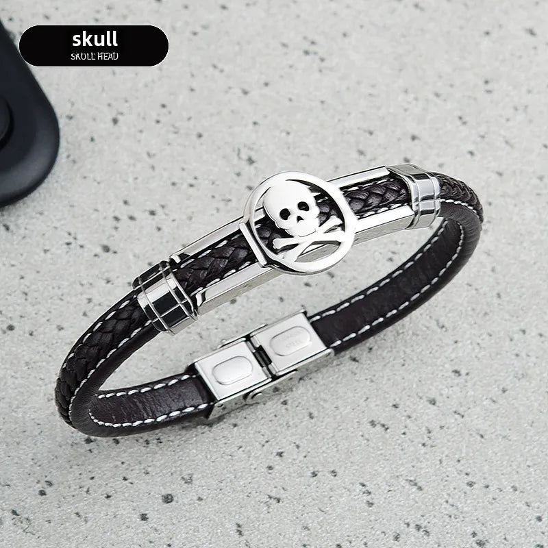 hot infinite love microfiber stainless steel bracelet men's jewelry fashion boys bracelet Black Brown