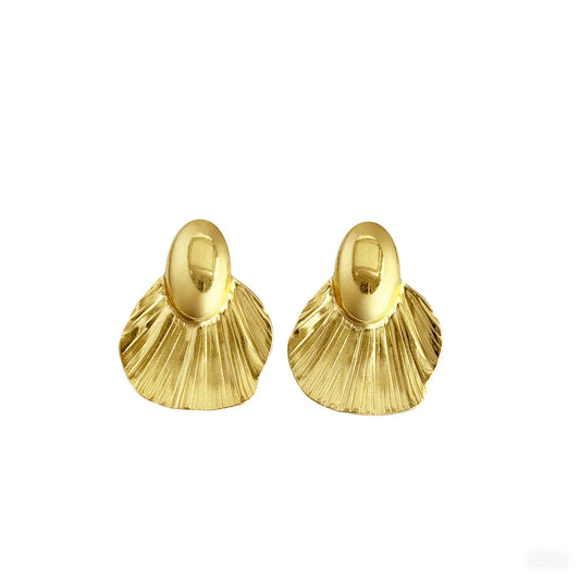 1 Pair Elegant Lady Vacation Solid Color Polishing Plating 304 Stainless Steel 18K Gold Plated Backs Ear Studs