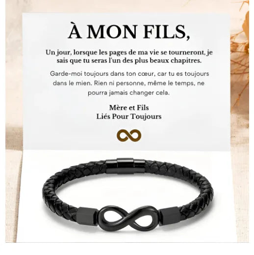 Simple Style Infinity 304 Stainless Steel Pu Leather Men's Bracelets