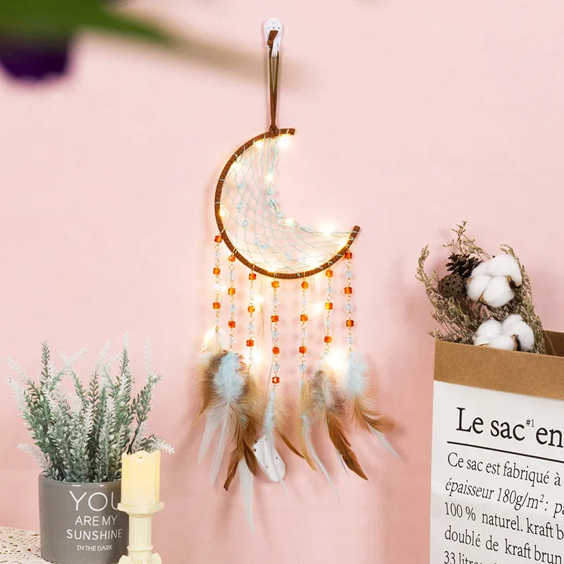 Classical Geometric Plastic Feather Iron Dreamcatcher Wall Art