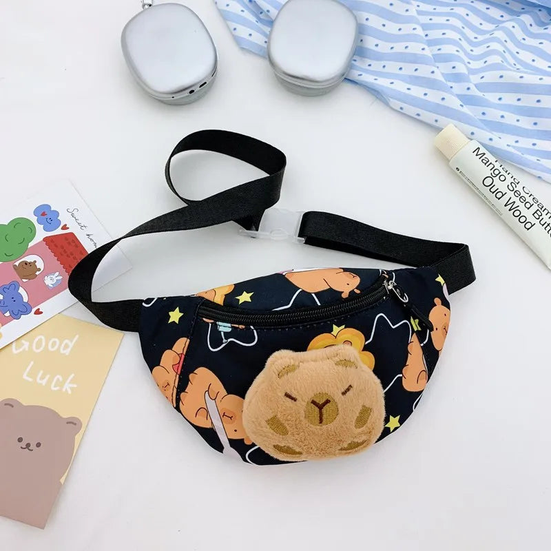 Children's Bags New Cartoon Cute Doll Animal Print Baby Chest Bag Western Style Little Girl Lightweight Belt Bag