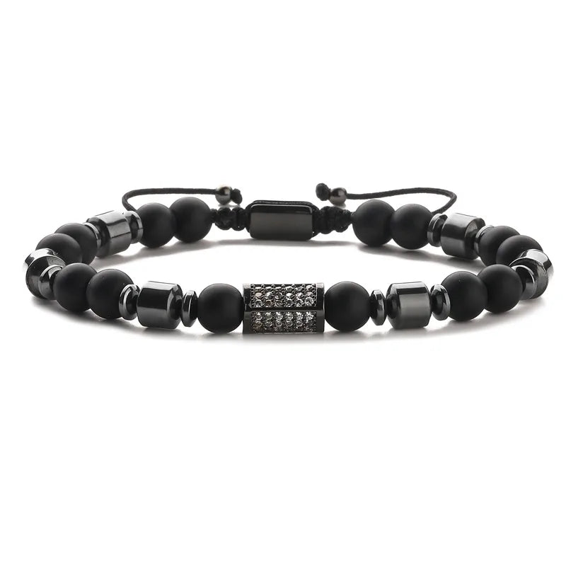basic classic style geometric stone copper inlay zircon unisex bracelets