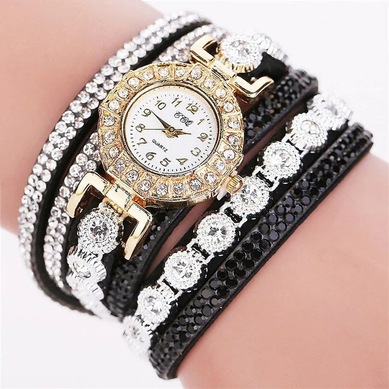 simple style solid color single folding buckle quartz women's watches