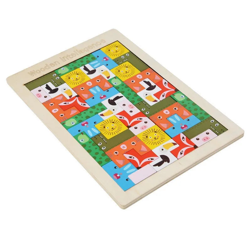 puzzles toddler(3-6years) color block wood toys