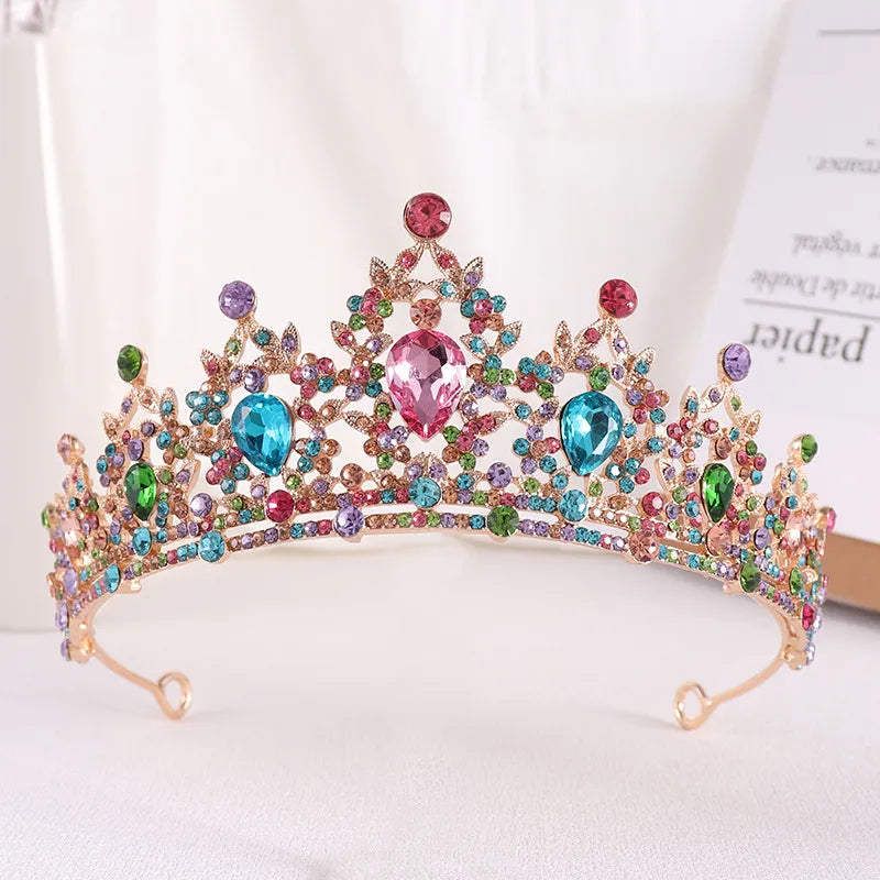 bridal water droplets alloy inlay rhinestones crown