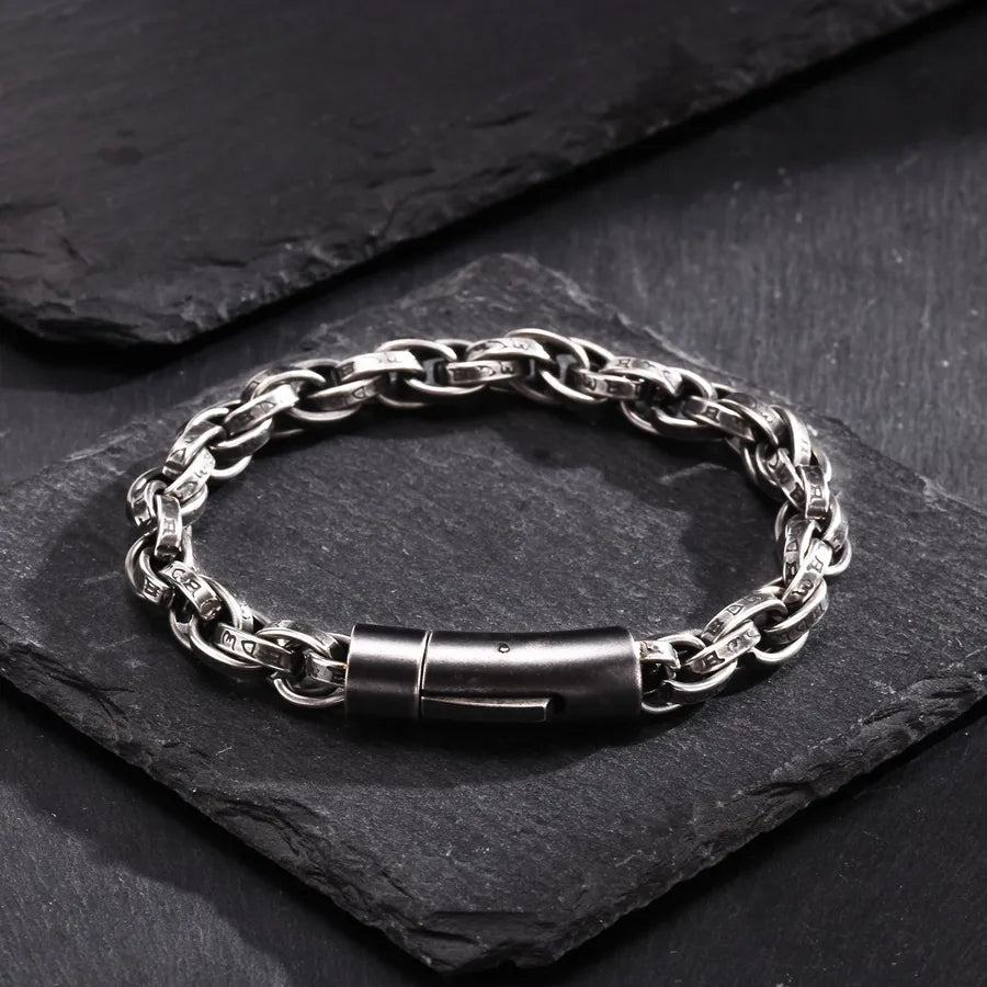 Retro Punk Streetwear Word 201 Stainless Steel Bracelets 1 Piece