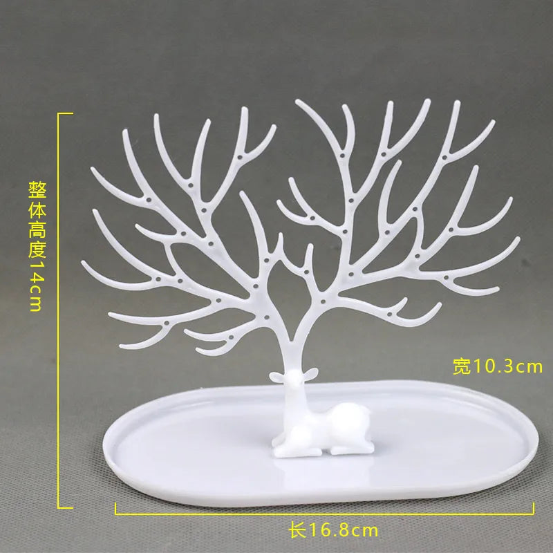 Small Deer Jewelry Display Stand Earring Bracelet Organizer Artistic Style Plastic Storage Tray Jewelry Accessories Holder