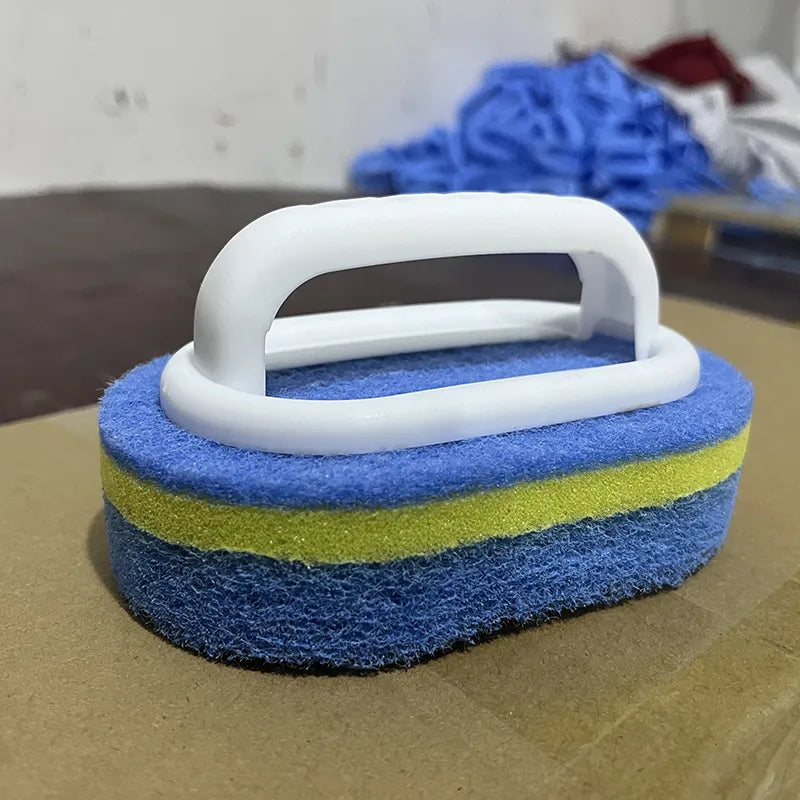 with handle cleaning brush sponge kitchen cleaning washing pan brush dishwashing brush sponge thickened wipe decontamination brush God