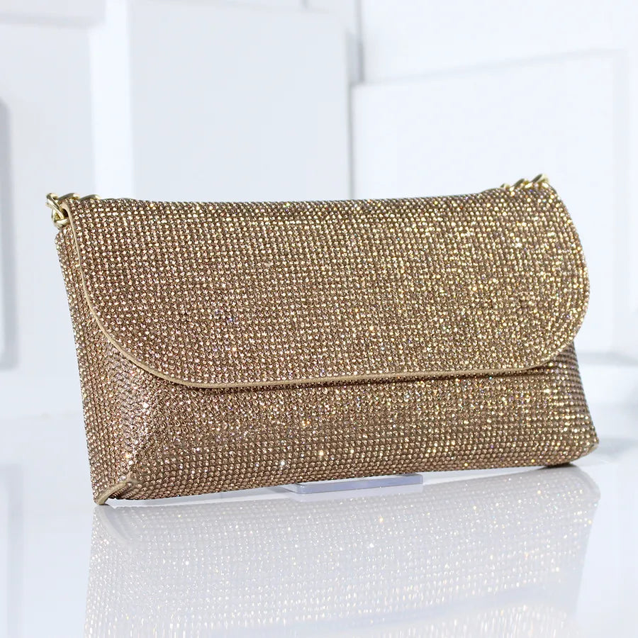 Black Silver Champagne Pu Leather Solid Color Square Evening Bags