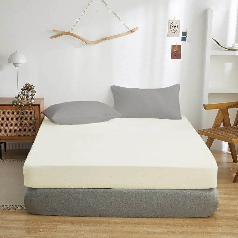 Solid Color Simple Bed Hat One-Piece All-Wrap Bed Sheet Bedspread Student Dormitory Bed Cover Simmons Mattress Dust-proof Protective Cover