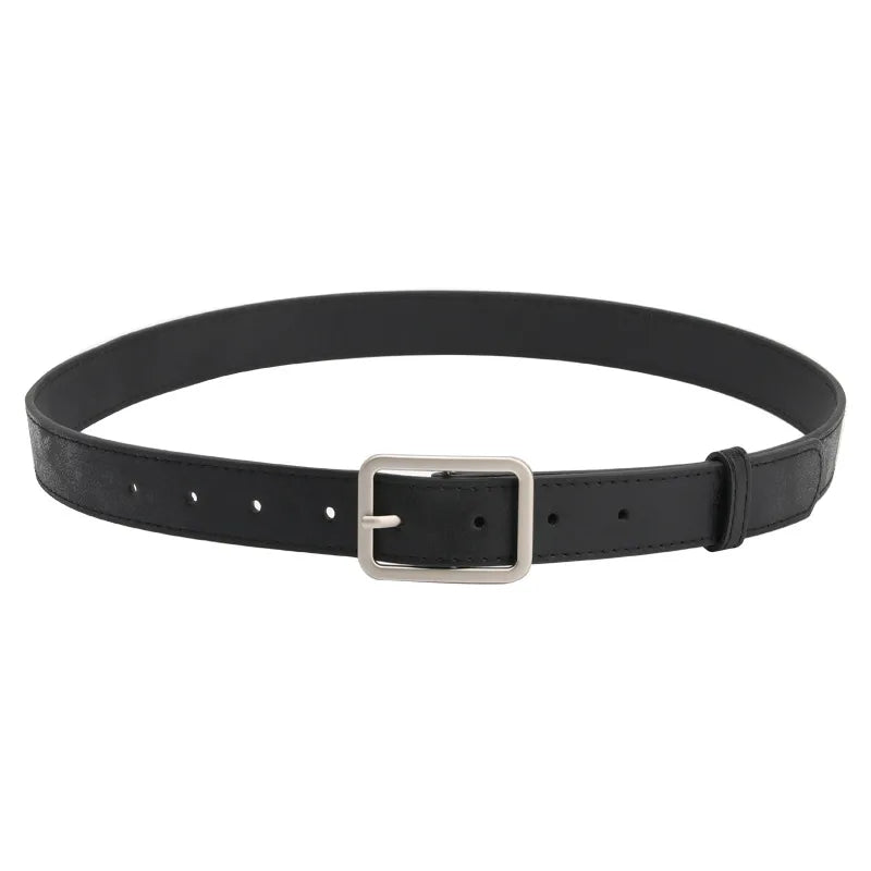 Women's Korean-style Belt Alloy Japanese Pin Buckle Belt Shiny pu Belt Jeans Decorative Trouser Belt Spot