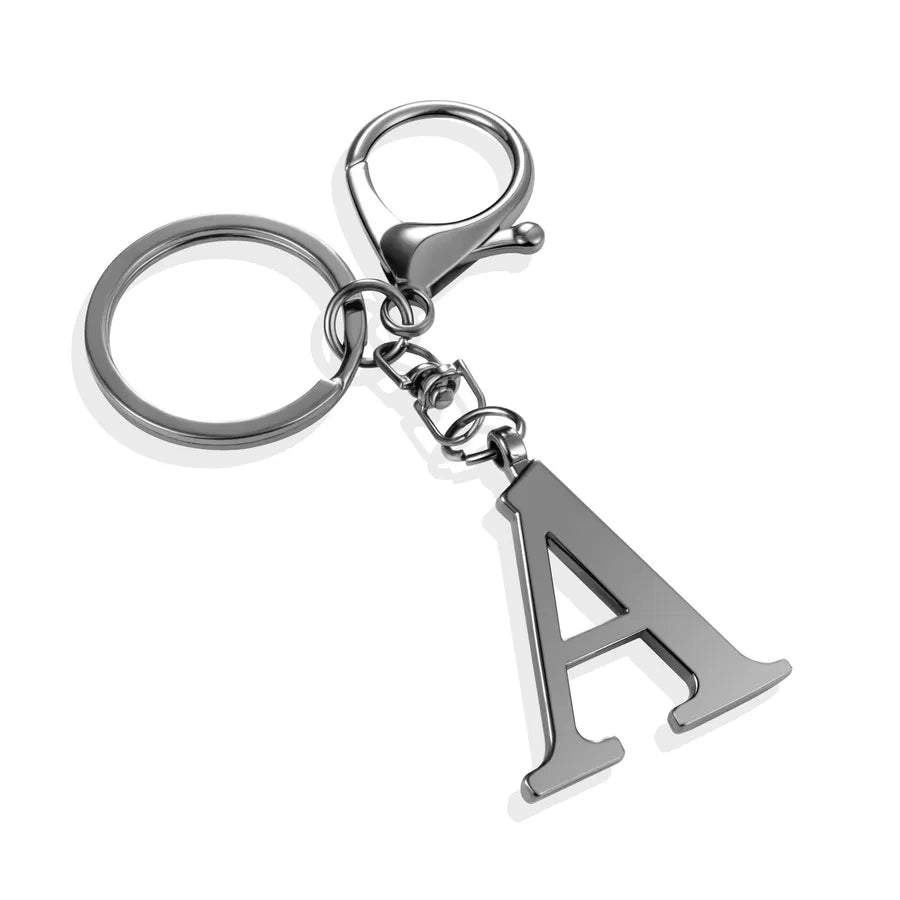 Stainless Steel Keychains Alphabet Letter Charms Ladies Bag Pendants Popular 26 Letters Initial Keyrings European Style