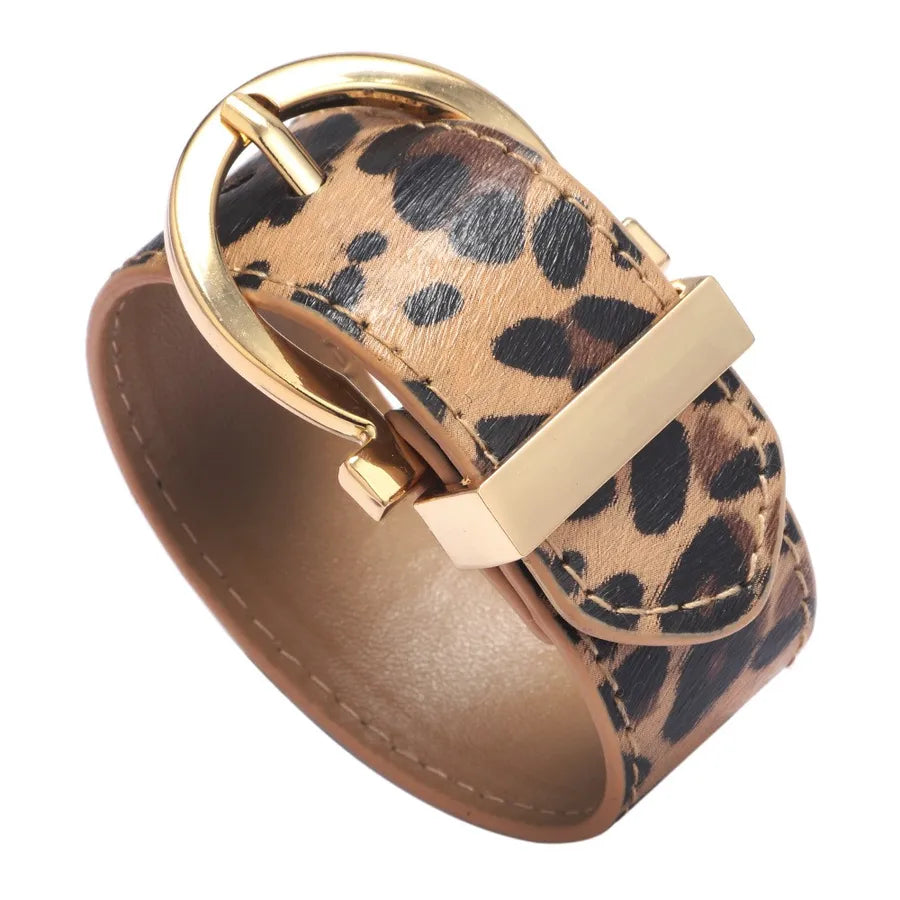 european and american cowhide wide leather ladies bracelet wholesale