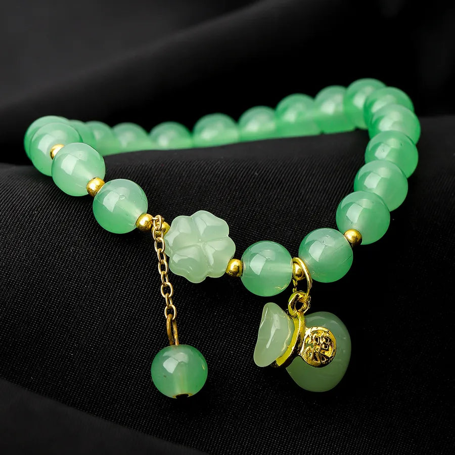 Elegant Classical Four Leaf Clover Butterfly Alloy Glass Beaded Bracelets Wholesale