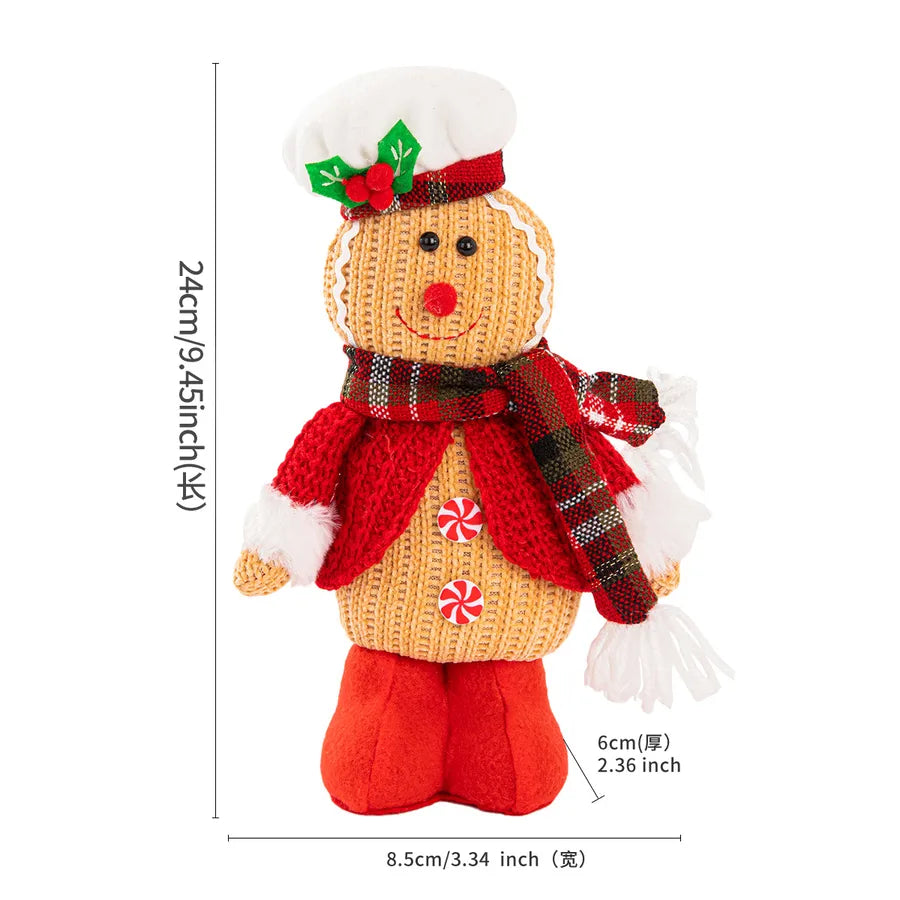 New Christmas Decorations Gingerbread Man Doll Ornament Saint Party Scene Arrangement Children's Gift Doll Holiday Decor