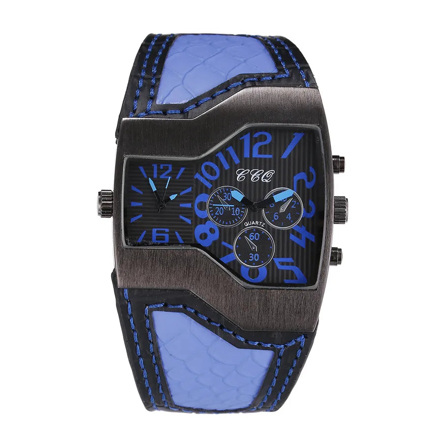 explosions fashion men's watch large dial digital double movement quartz wrist watch