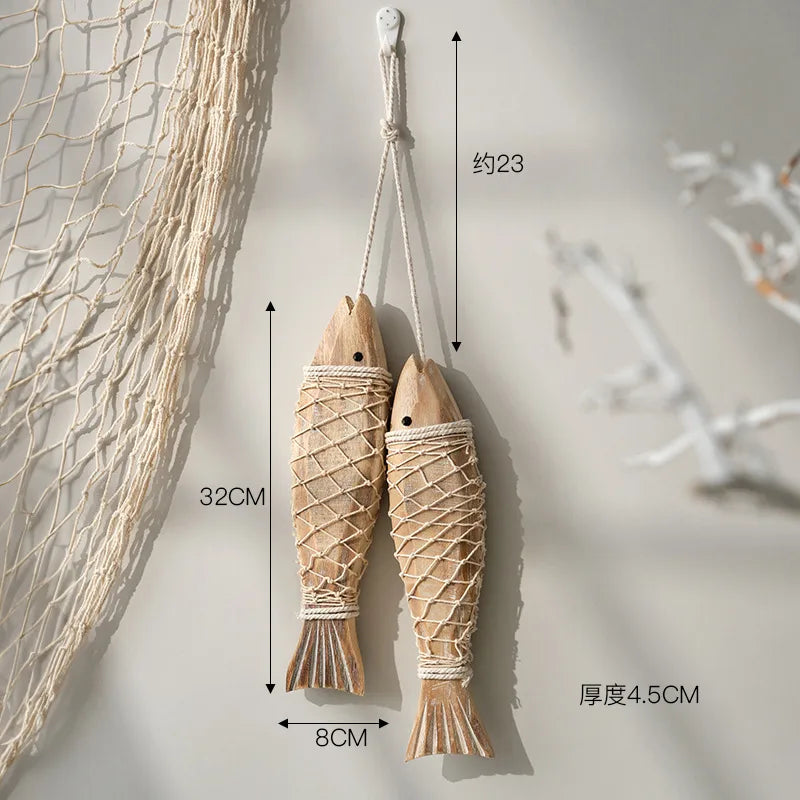 Cute Marine Style Hippocampus Fish Wood pendant Wall Art