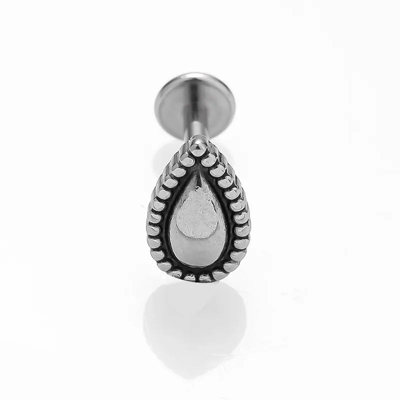 1 Piece Lip Rings Sexy Simple Style Water Droplets 316L Stainless Steel 18K Gold Plated Lip Rings Ear Cartilage Rings & Studs