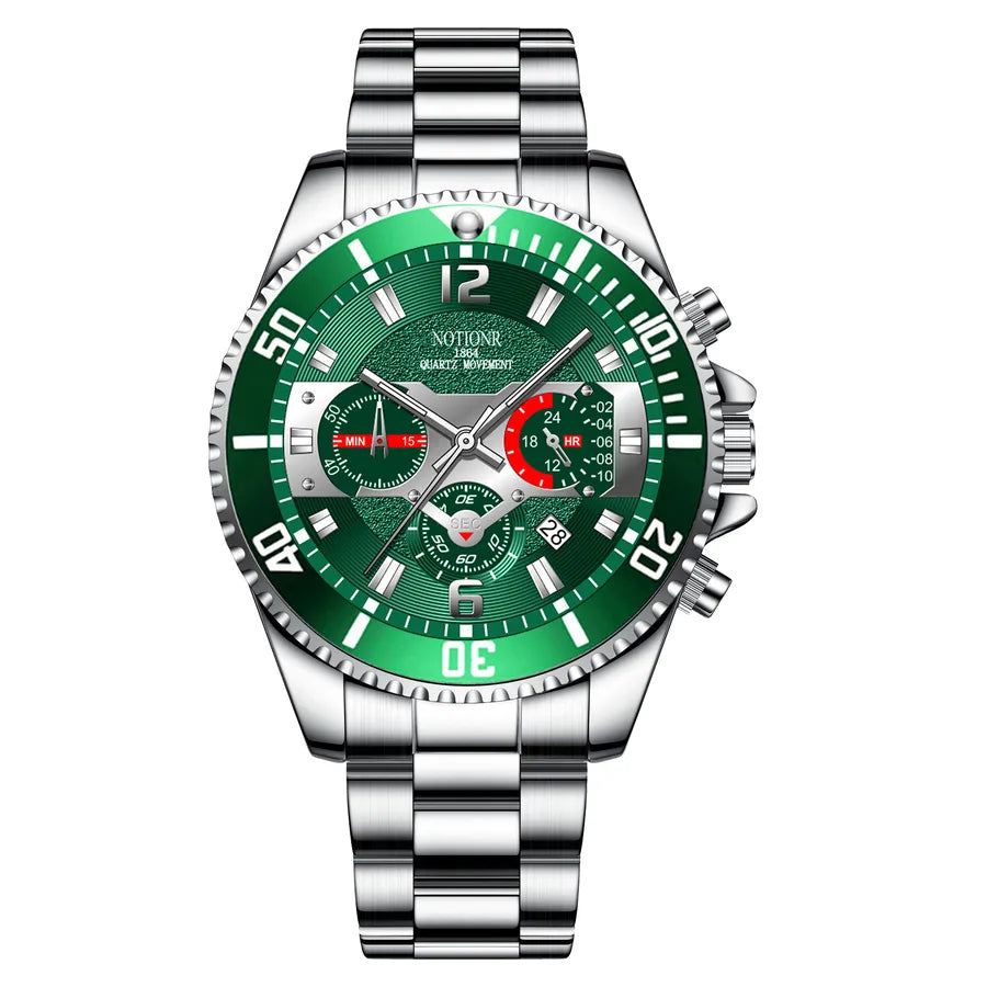 business color block single folding buckle quartz men's watches
