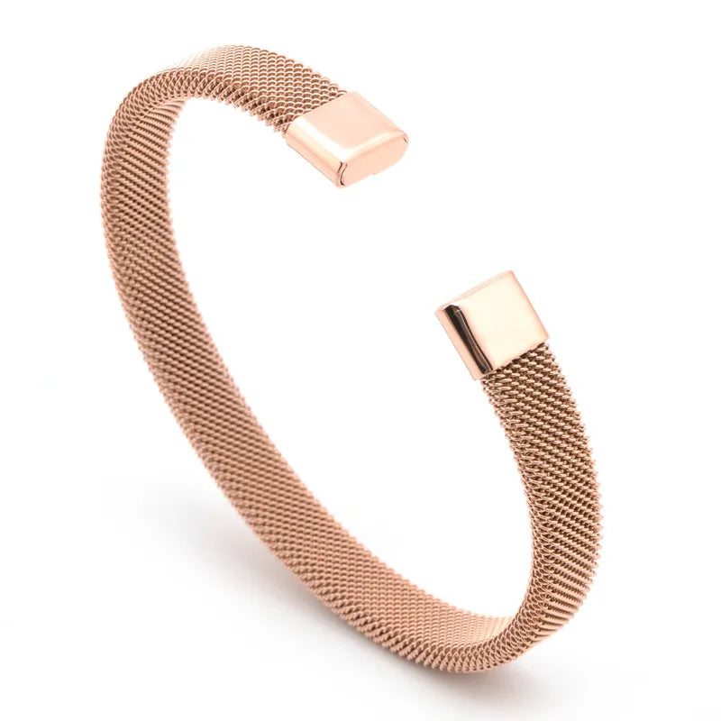Fashion Geometric 304 Stainless Steel 18K Gold Plated Bangle In Bulk