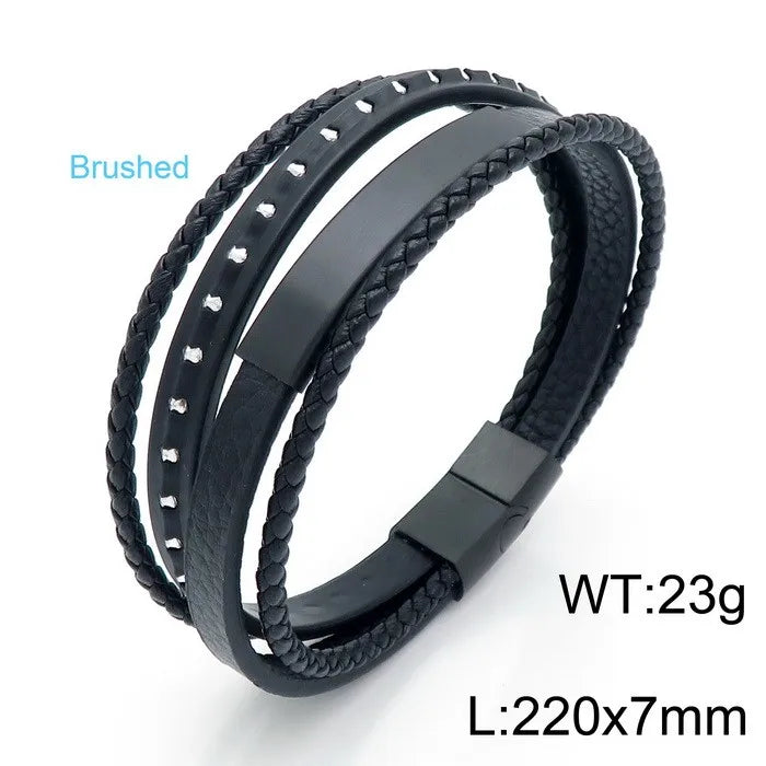 Punk Streetwear Geometric Titanium Steel Plating 18K Gold Plated Men's Bangle